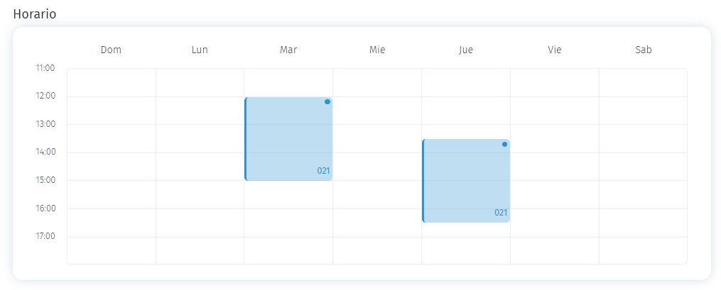 Horario clase 