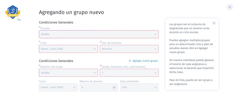 Formulario grupo