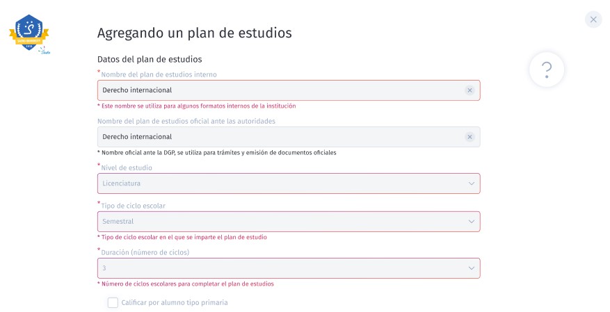 Plan de estudios 