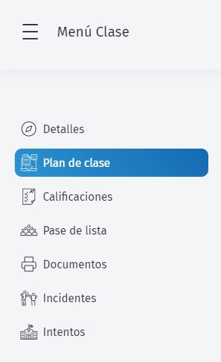 Menu plan de clase 