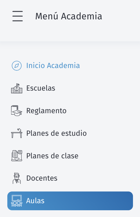 Menu aulas