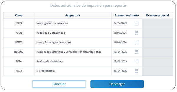 calificaciones semestrales