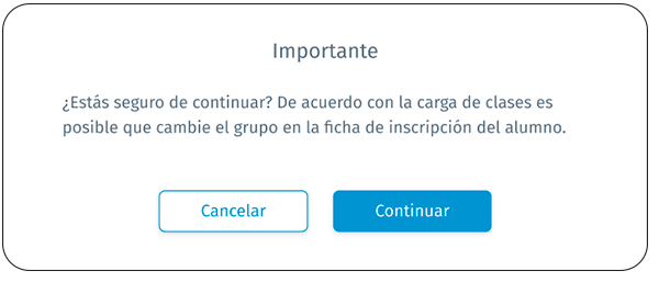 Alerta cambio grupo